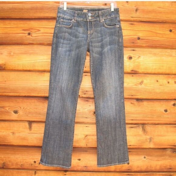 Blue Mid Rise Boot Cut Jeans 4 X 31 - Picture 2 of 8